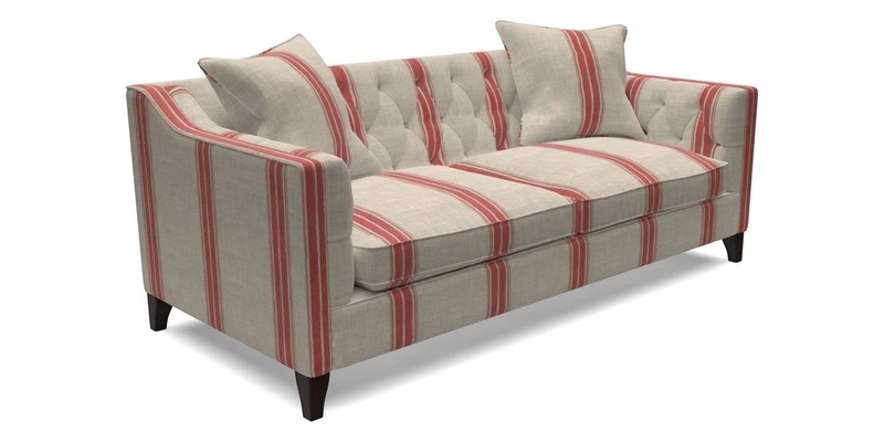 Haresfield 3 Seater Sofa in Linwood Omega Velvet Omega Airforce with Contrasting Piping