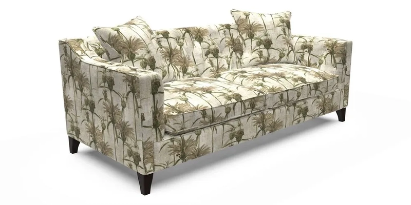 Haresfield 3 Seater Sofa in Linwood Omega Velvet Omega Airforce with Contrasting Piping