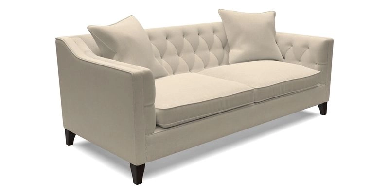 Haresfield 3 Seater Sofa in Linwood Omega Velvet Omega Airforce with Contrasting Piping