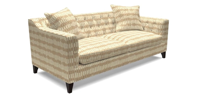 Haresfield 3 Seater Sofa in Linwood Omega Velvet Omega Airforce with Contrasting Piping