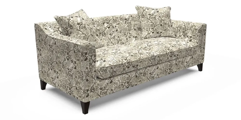 Haresfield 3 Seater Sofa in Linwood Omega Velvet Omega Airforce with Contrasting Piping