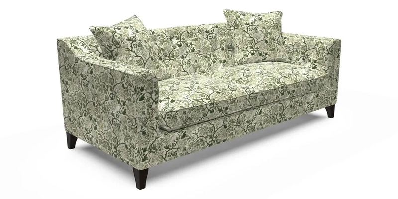 Haresfield 3 Seater Sofa in Linwood Omega Velvet Omega Airforce with Contrasting Piping