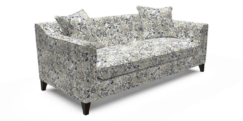 Haresfield 3 Seater Sofa in Linwood Omega Velvet Omega Airforce with Contrasting Piping