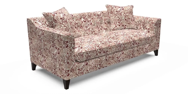 Haresfield 3 Seater Sofa in Linwood Omega Velvet Omega Airforce with Contrasting Piping