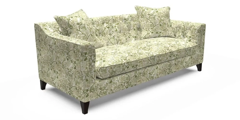 Haresfield 3 Seater Sofa in Linwood Omega Velvet Omega Airforce with Contrasting Piping