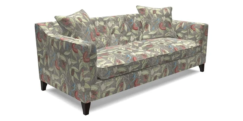 Haresfield 3 Seater Sofa in Linwood Omega Velvet Omega Airforce with Contrasting Piping