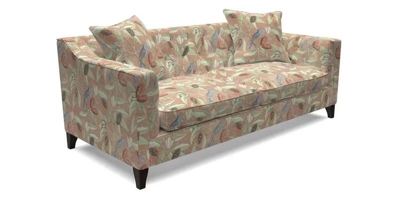 Haresfield 3 Seater Sofa in Linwood Omega Velvet Omega Airforce with Contrasting Piping