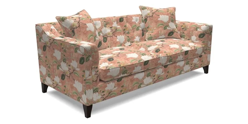 Haresfield 3 Seater Sofa in Linwood Omega Velvet Omega Airforce with Contrasting Piping