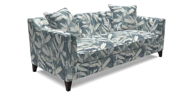 Haresfield 3 Seater Sofa in Linwood Omega Velvet Omega Airforce with Contrasting Piping