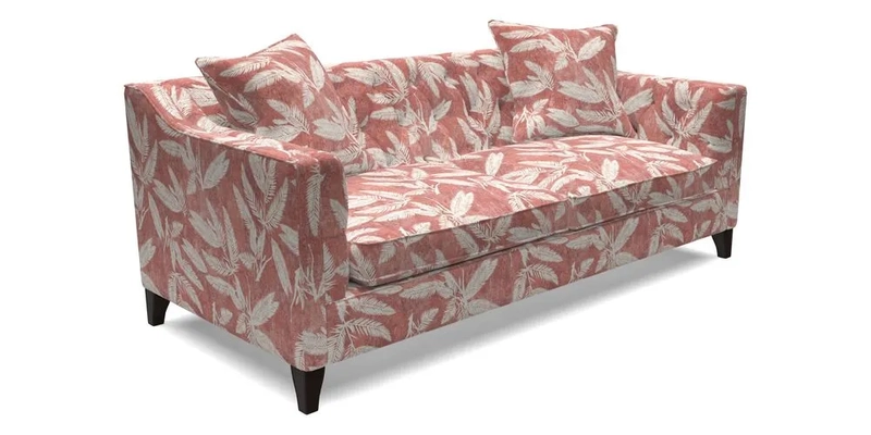 Haresfield 3 Seater Sofa in Linwood Omega Velvet Omega Airforce with Contrasting Piping