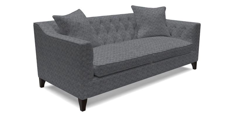 Haresfield 3 Seater Sofa in Linwood Omega Velvet Omega Airforce with Contrasting Piping