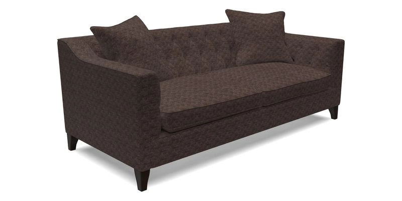 Haresfield 3 Seater Sofa in Linwood Omega Velvet Omega Airforce with Contrasting Piping