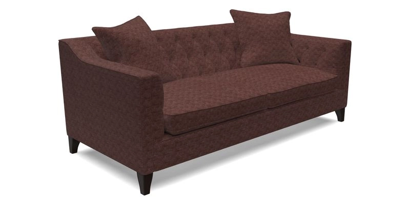 Haresfield 3 Seater Sofa in Linwood Omega Velvet Omega Airforce with Contrasting Piping