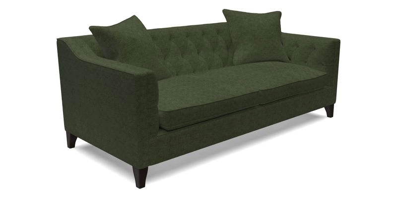 Haresfield 3 Seater Sofa in Linwood Omega Velvet Omega Airforce with Contrasting Piping