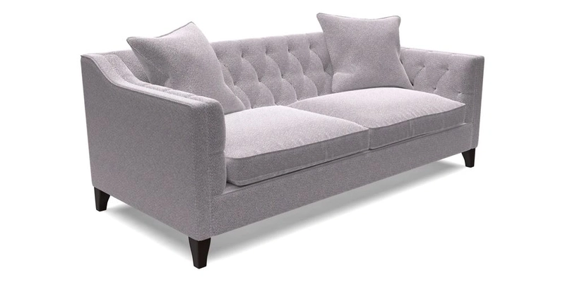 Haresfield 3 Seater Sofa in Linwood Omega Velvet Omega Airforce with Contrasting Piping