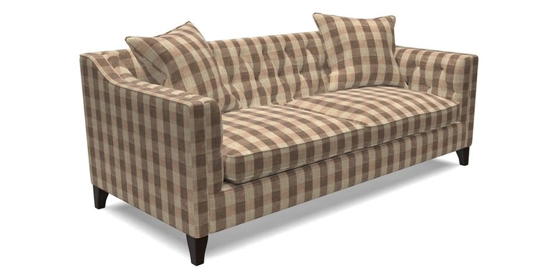 Haresfield 3 Seater Sofa in Linwood Omega Velvet Omega Airforce with Contrasting Piping