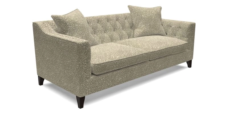 Haresfield 3 Seater Sofa in Linwood Omega Velvet Omega Airforce with Contrasting Piping