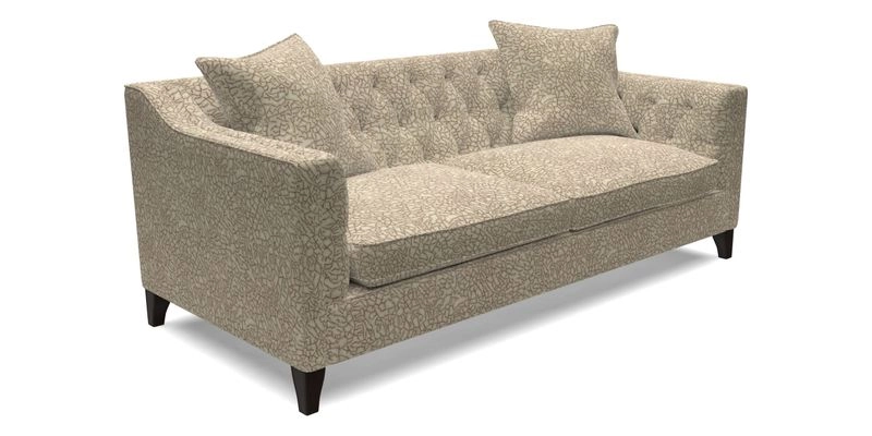 Haresfield 3 Seater Sofa in Linwood Omega Velvet Omega Airforce with Contrasting Piping