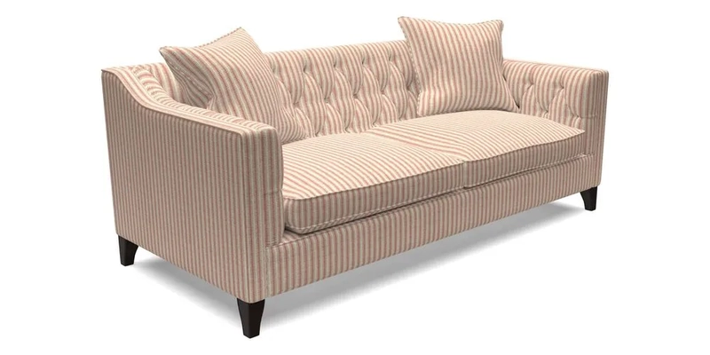 Haresfield 3 Seater Sofa in Linwood Omega Velvet Omega Airforce with Contrasting Piping