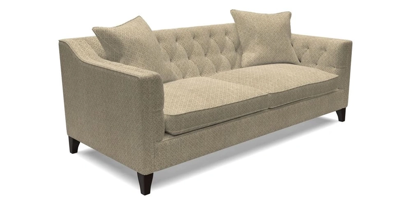 Haresfield 3 Seater Sofa in Linwood Omega Velvet Omega Airforce with Contrasting Piping