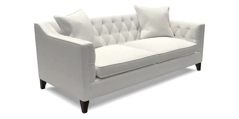 Haresfield 3 Seater Sofa in Linwood Omega Velvet Omega Airforce with Contrasting Piping