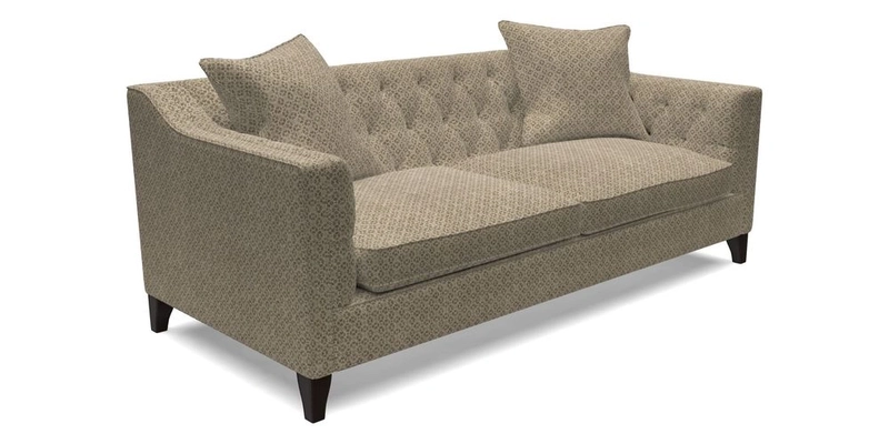 Haresfield 3 Seater Sofa in Linwood Omega Velvet Omega Airforce with Contrasting Piping