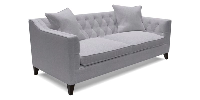 Haresfield 3 Seater Sofa in Linwood Omega Velvet Omega Airforce with Contrasting Piping