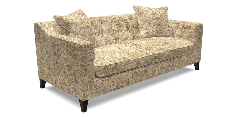 Haresfield 3 Seater Sofa in Linwood Omega Velvet Omega Airforce with Contrasting Piping