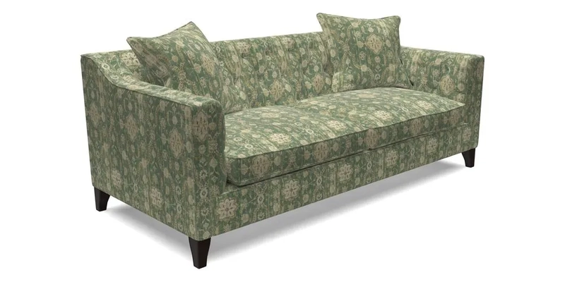 Haresfield 3 Seater Sofa in Linwood Omega Velvet Omega Airforce with Contrasting Piping