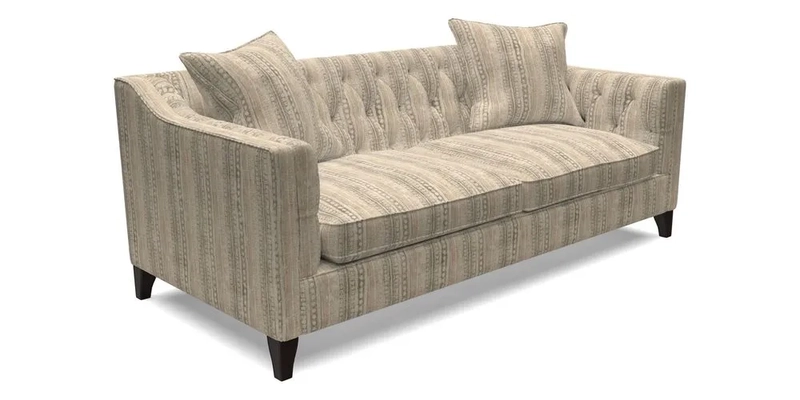 Haresfield 3 Seater Sofa in Linwood Omega Velvet Omega Airforce with Contrasting Piping