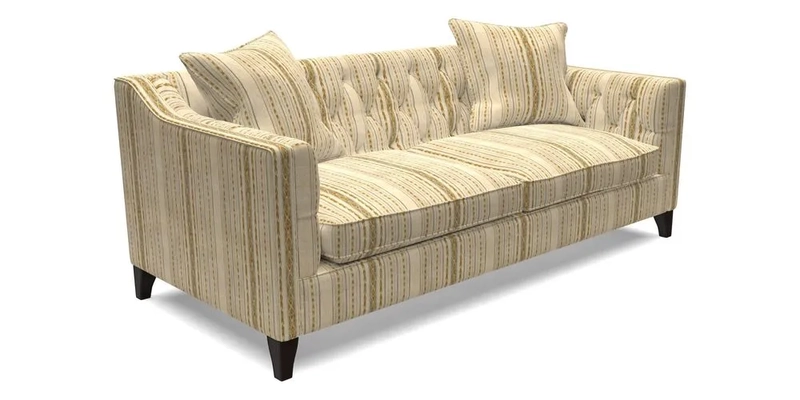 Haresfield 3 Seater Sofa in Linwood Omega Velvet Omega Airforce with Contrasting Piping