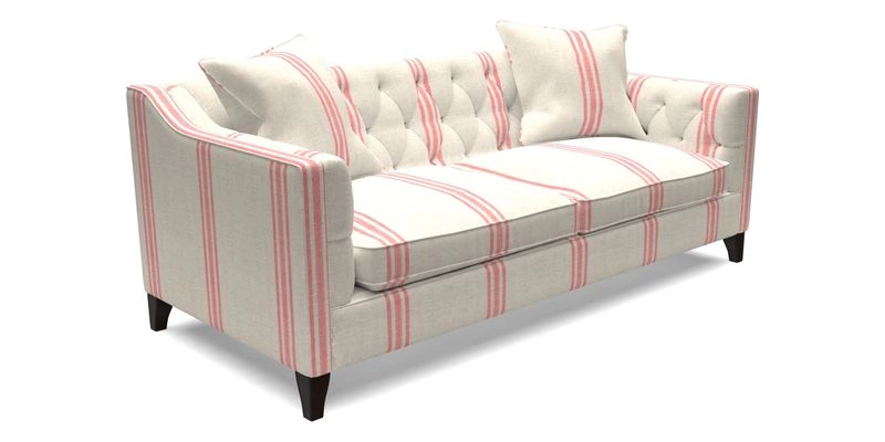 Haresfield 3 Seater Sofa in Linwood Omega Velvet Omega Airforce with Contrasting Piping