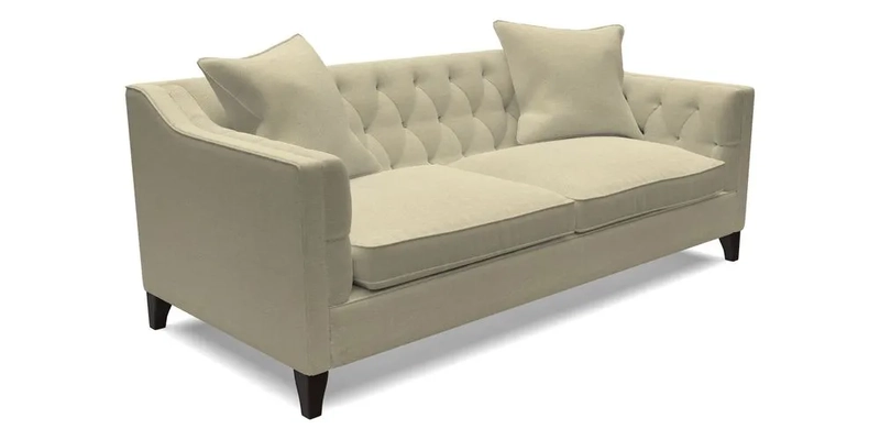 Haresfield 3 Seater Sofa in Linwood Omega Velvet Omega Airforce with Contrasting Piping