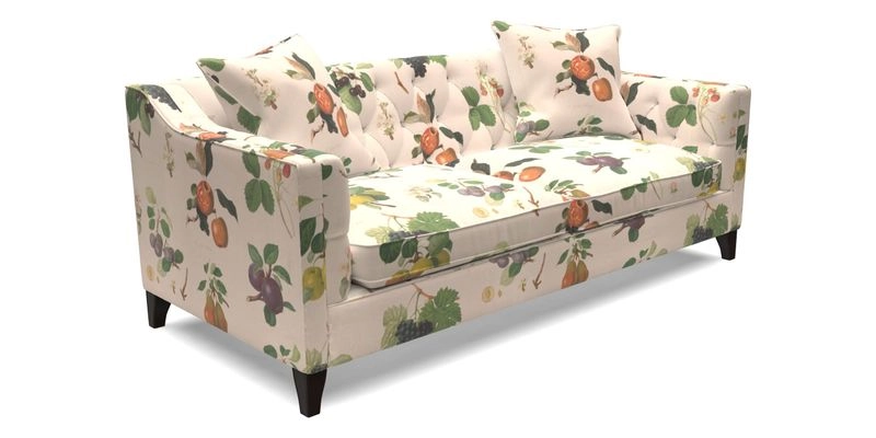 Haresfield 3 Seater Sofa in Linwood Omega Velvet Omega Airforce with Contrasting Piping