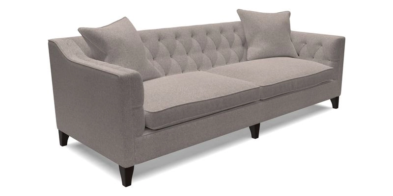 Haresfield 3 Seater Sofa in Linwood Omega Velvet Omega Airforce with Contrasting Piping