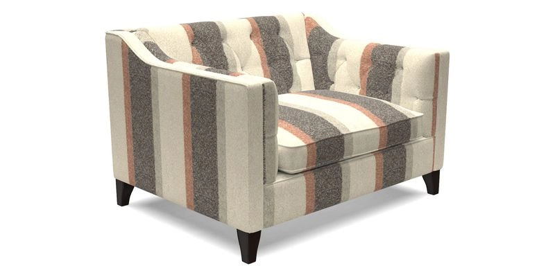 Haresfield Snuggler Dipped Arms in Mohair Lichen Seat Cushion in RHS Gertrude Jekyll Meadow Flower Olive and Scatters in RHS Gertrude Jekyll Folklore Olive