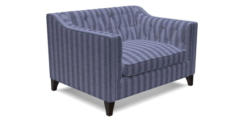 Haresfield Snuggler Dipped Arms in Mohair Lichen Seat Cushion in RHS Gertrude Jekyll Meadow Flower Olive and Scatters in RHS Gertrude Jekyll Folklore Olive