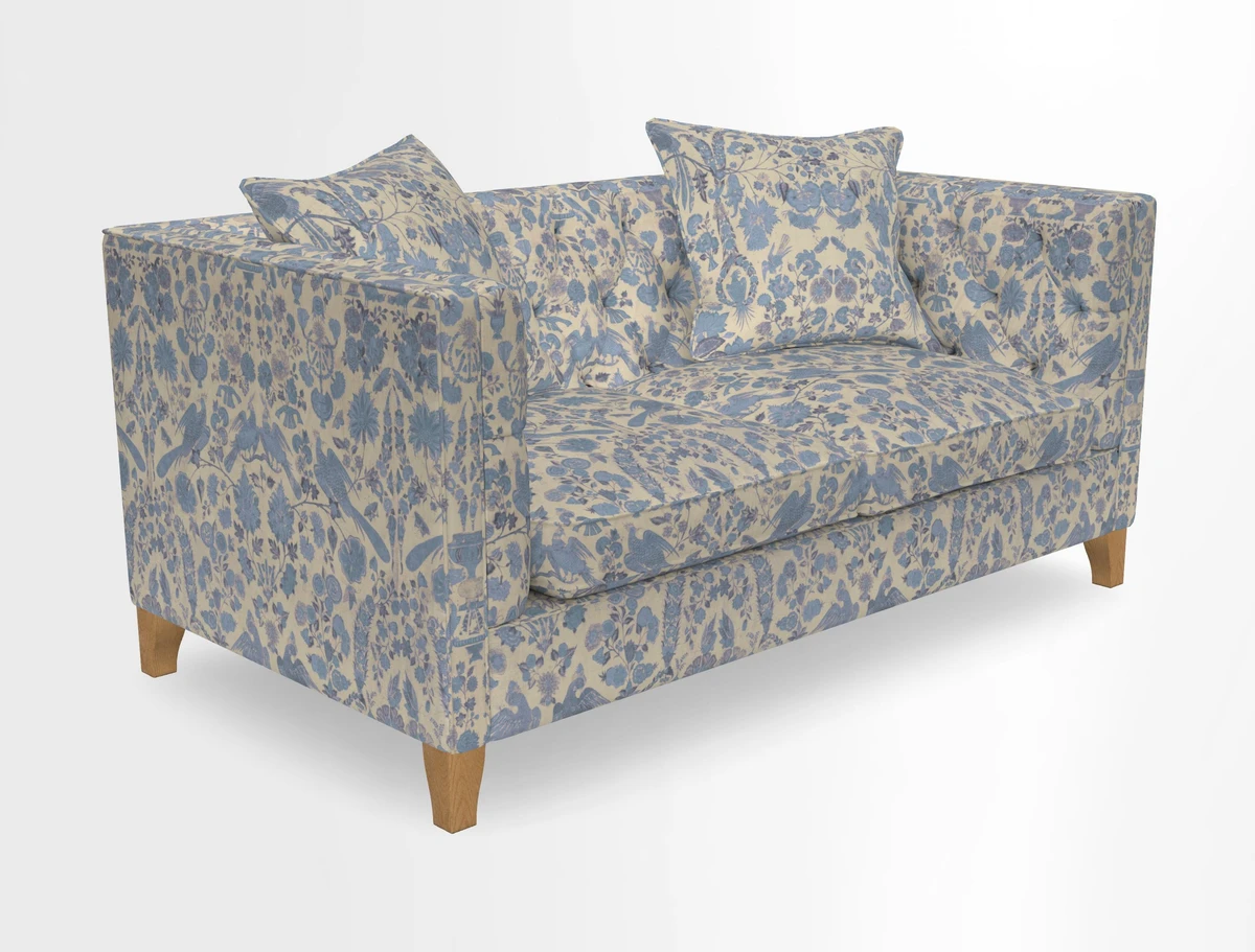 Haresfield 3 seater sofa in Whernside Spring Grass and Stockport Stripe Hunter 
