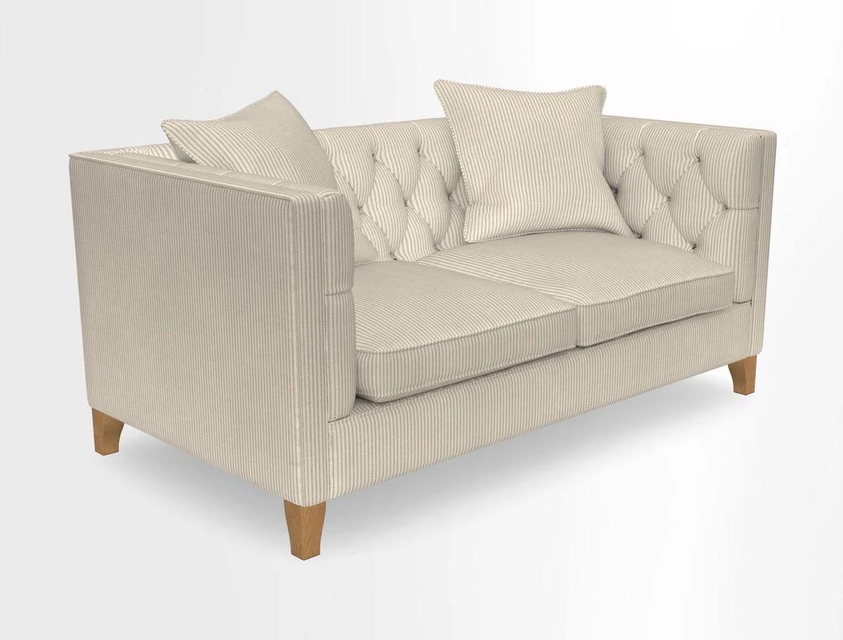 Haresfield 3 seater sofa in Whernside Spring Grass and Stockport Stripe Hunter 