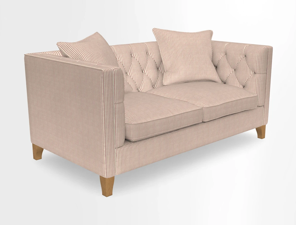 Haresfield 3 seater sofa in Whernside Spring Grass and Stockport Stripe Hunter 
