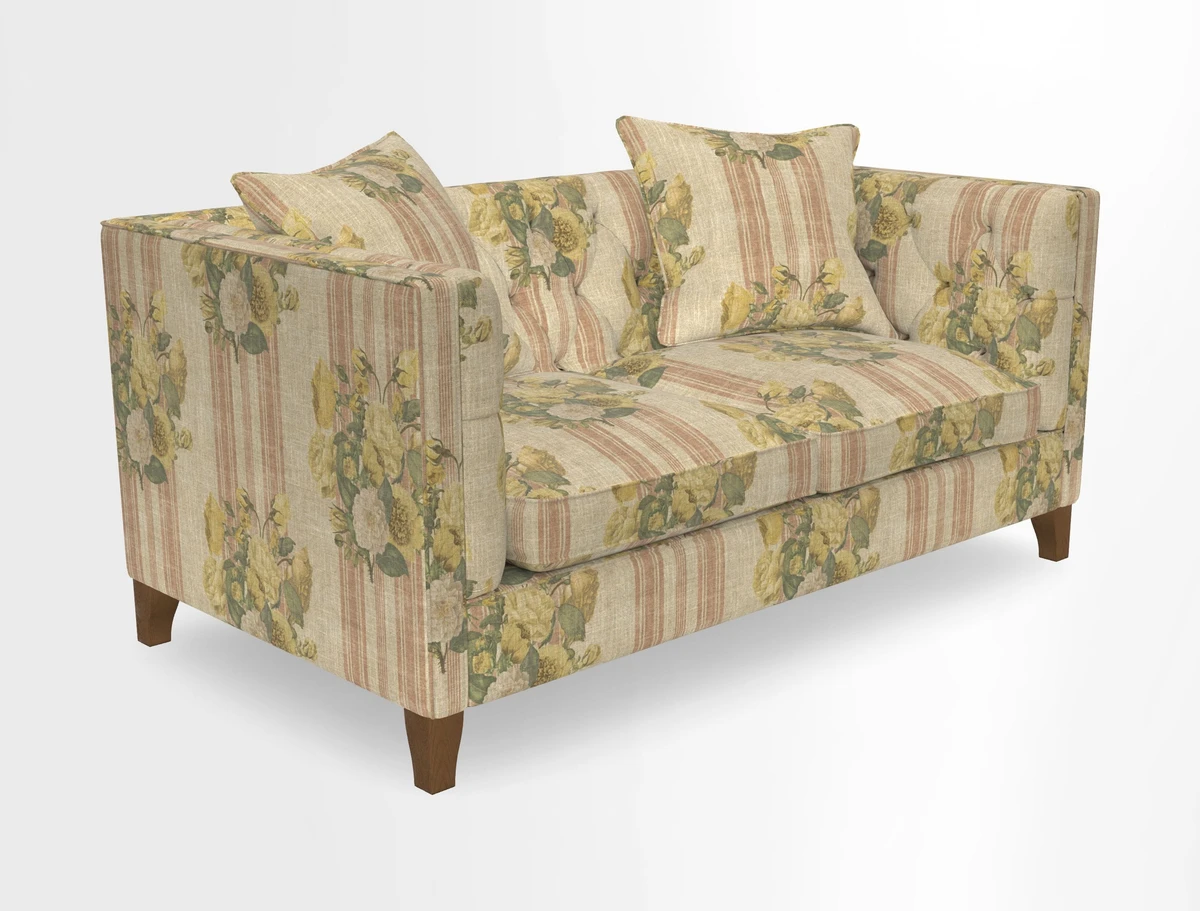 Haresfield 3 seater sofa in Whernside Spring Grass and Stockport Stripe Hunter 