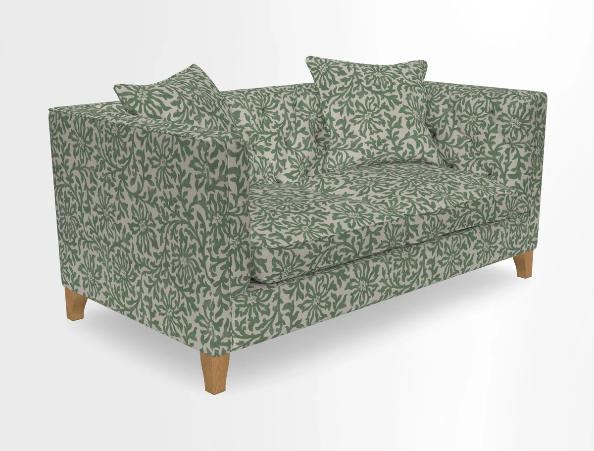 Haresfield 3 seater sofa in Whernside Spring Grass and Stockport Stripe Hunter 