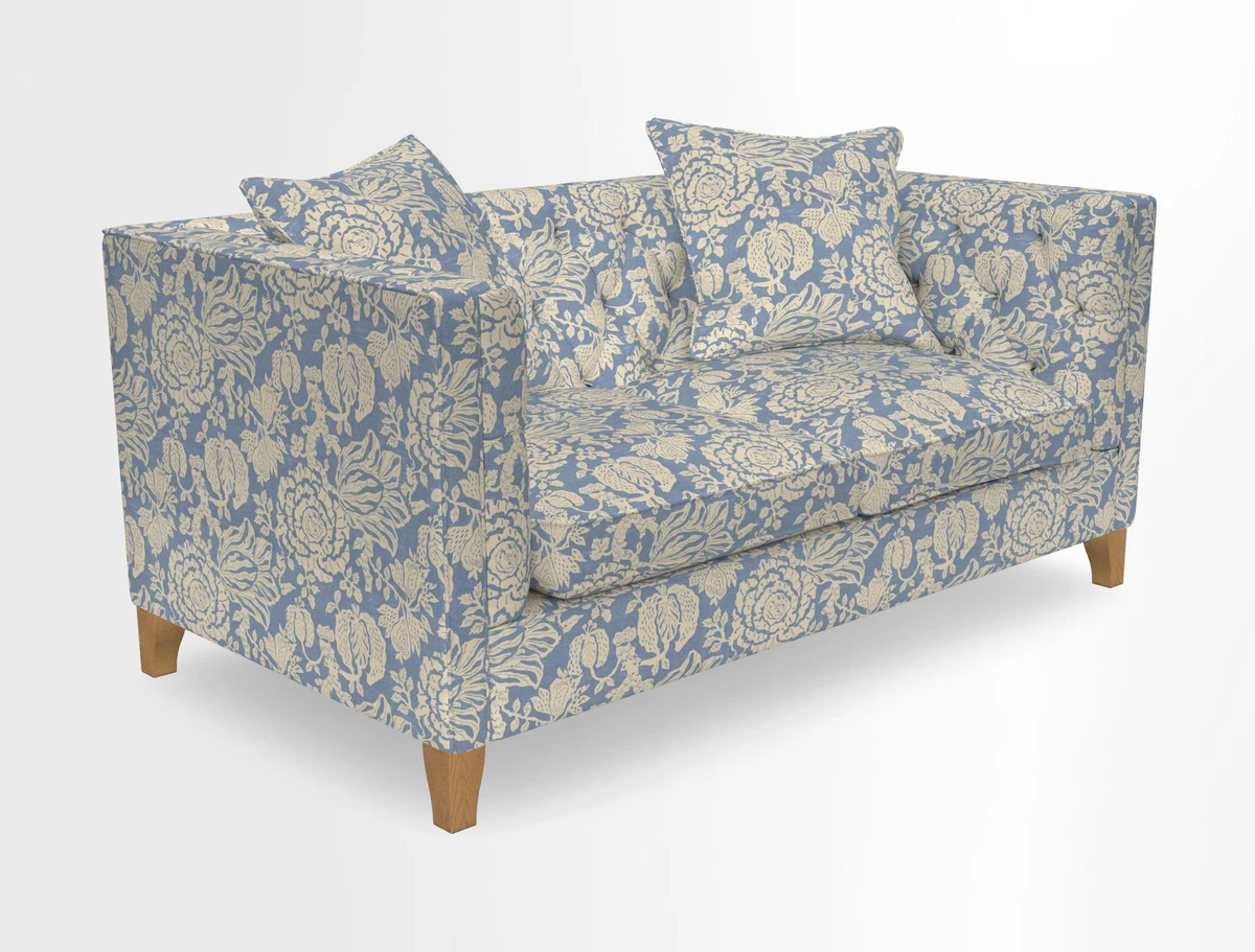 Haresfield 3 seater sofa in Whernside Spring Grass and Stockport Stripe Hunter 