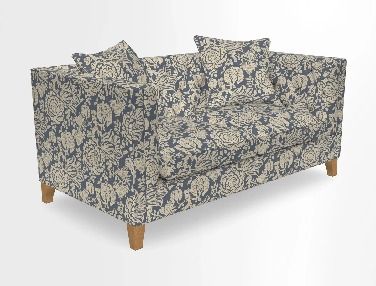 Haresfield 3 seater sofa in Whernside Spring Grass and Stockport Stripe Hunter 