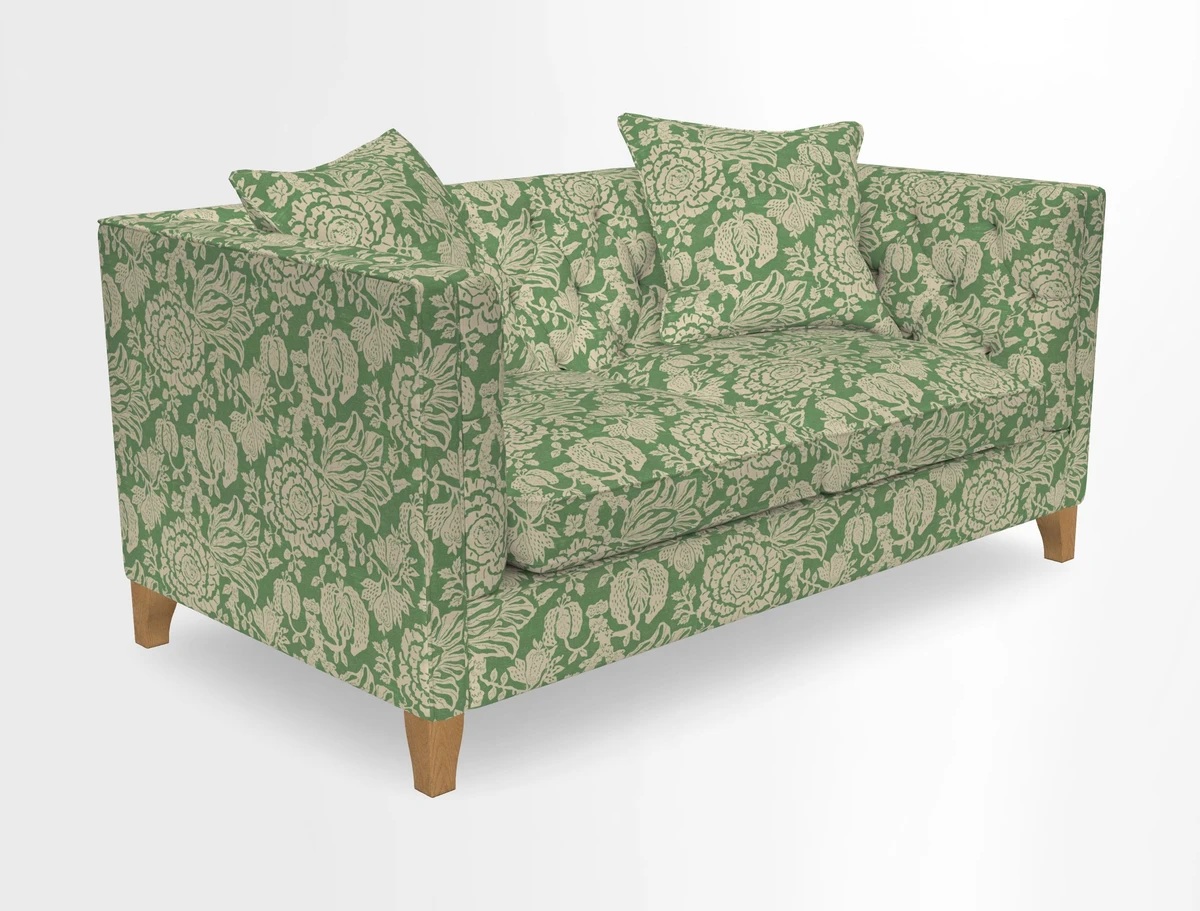Haresfield 3 seater sofa in Whernside Spring Grass and Stockport Stripe Hunter 