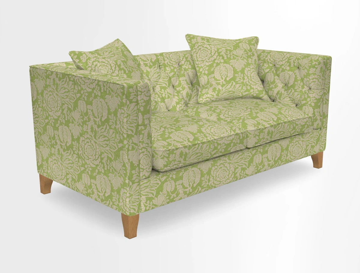 Haresfield 3 seater sofa in Whernside Spring Grass and Stockport Stripe Hunter 