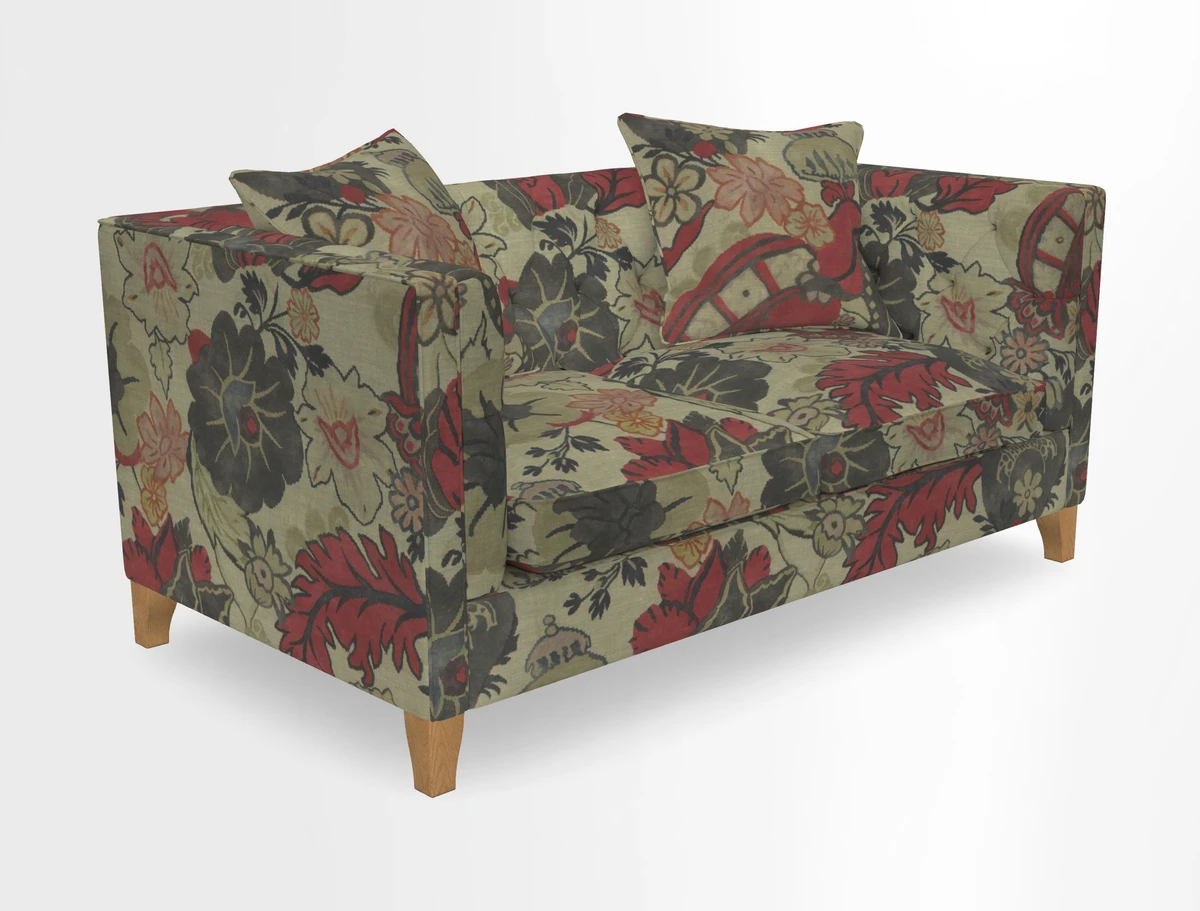 Haresfield 3 seater sofa in Whernside Spring Grass and Stockport Stripe Hunter 