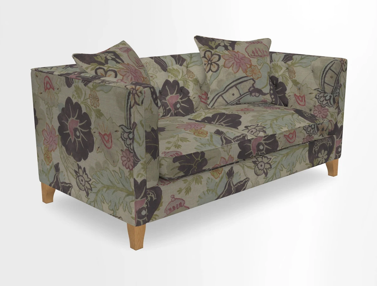 Haresfield 3 seater sofa in Whernside Spring Grass and Stockport Stripe Hunter 