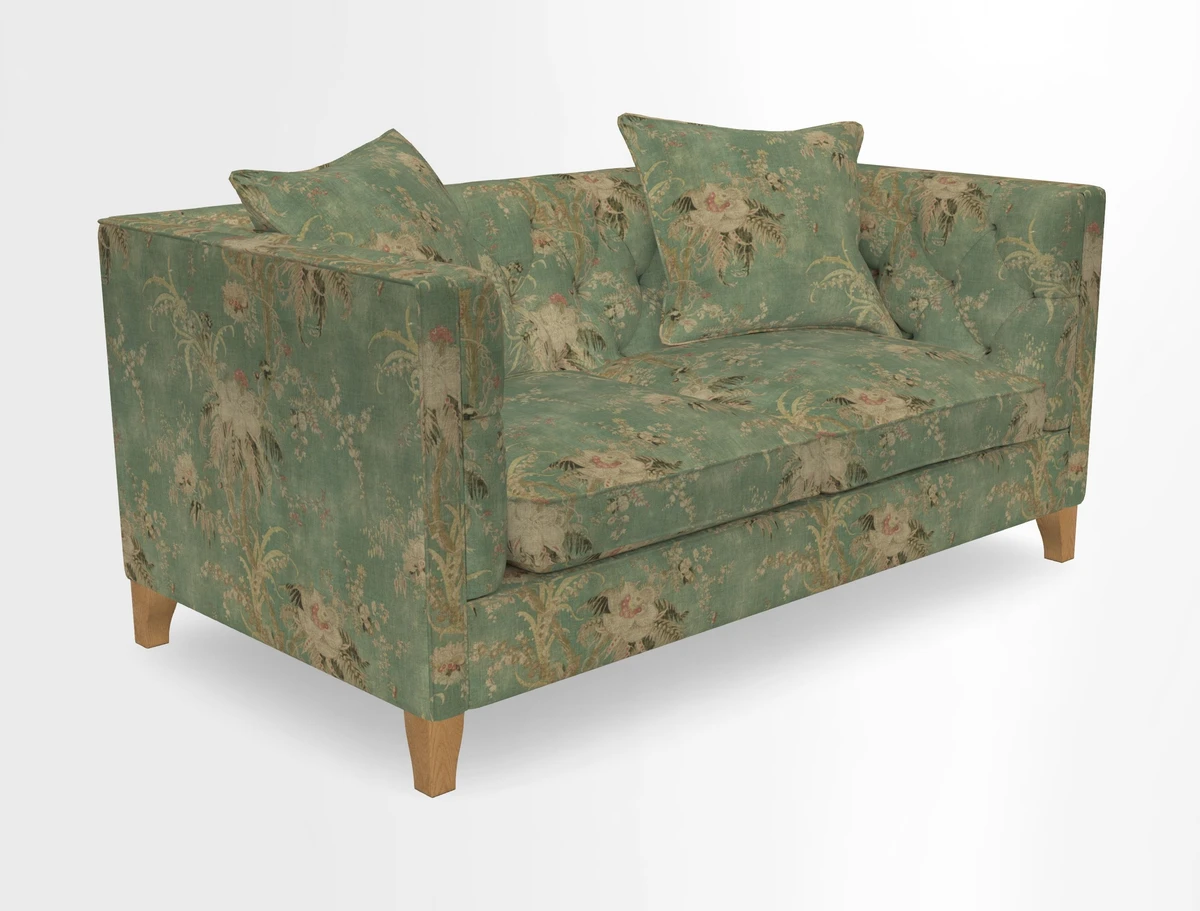 Haresfield 3 seater sofa in Whernside Spring Grass and Stockport Stripe Hunter 