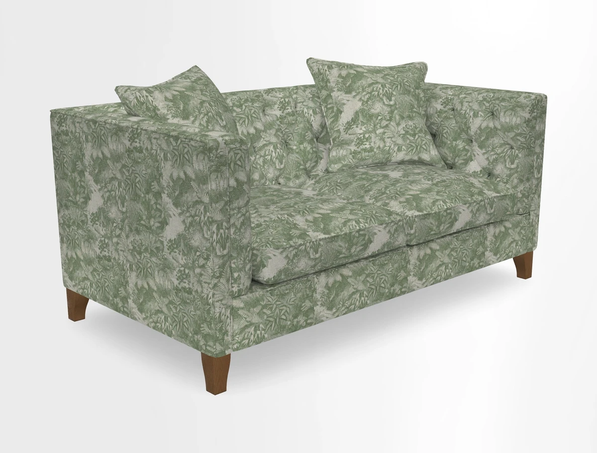 Haresfield 3 seater sofa in Whernside Spring Grass and Stockport Stripe Hunter 